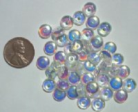 50 3x8mm Crystal AB Rondelle Beads